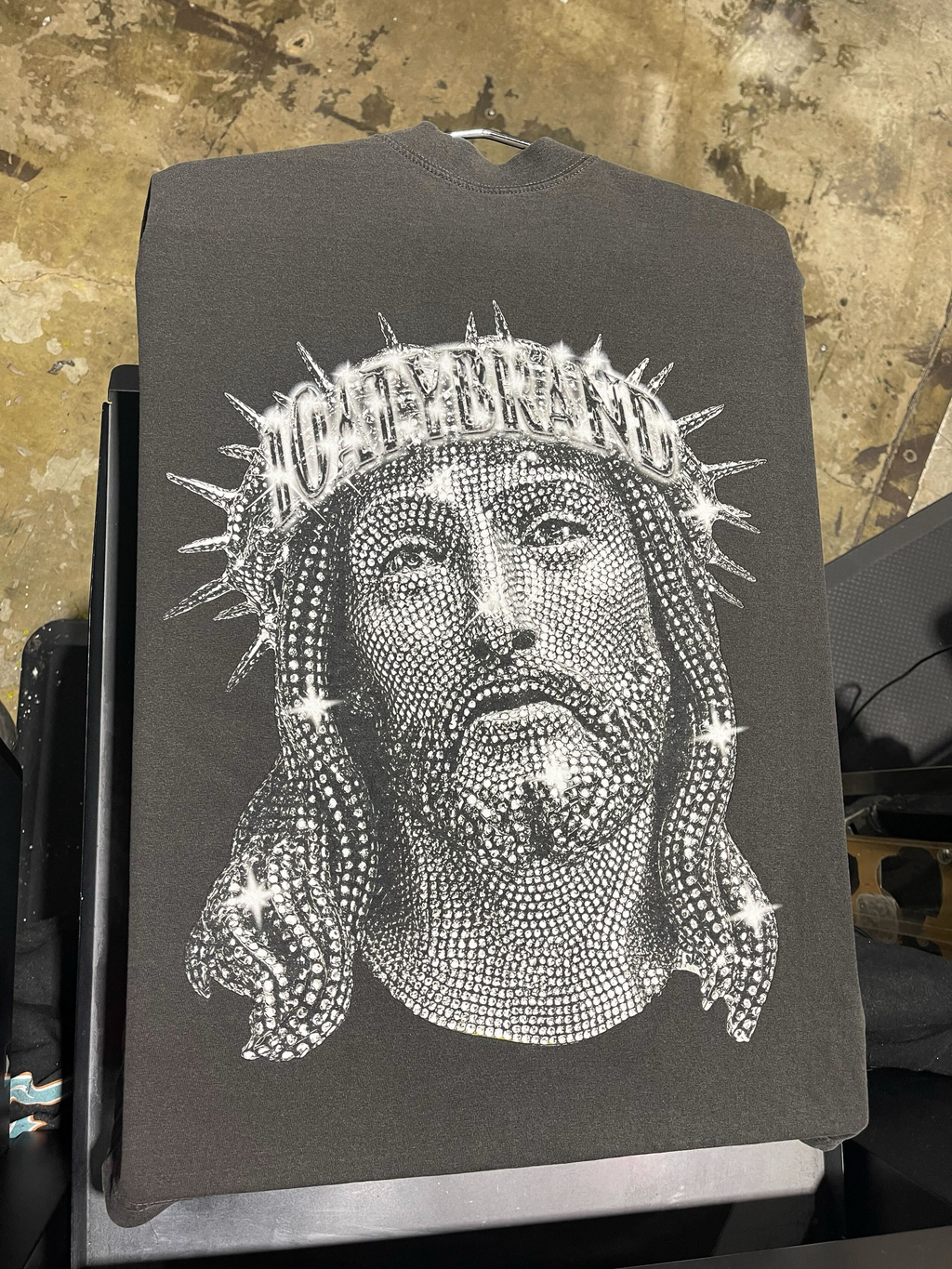 10LORD white- La Apparel oversized Shoulder Drop -  T-shirt