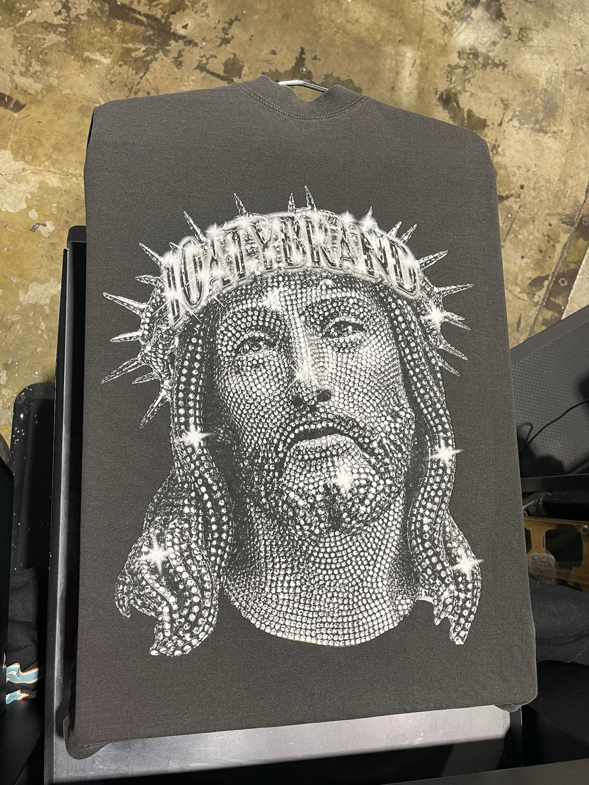 10LORD white- La Apparel oversized Shoulder Drop -  T-shirt