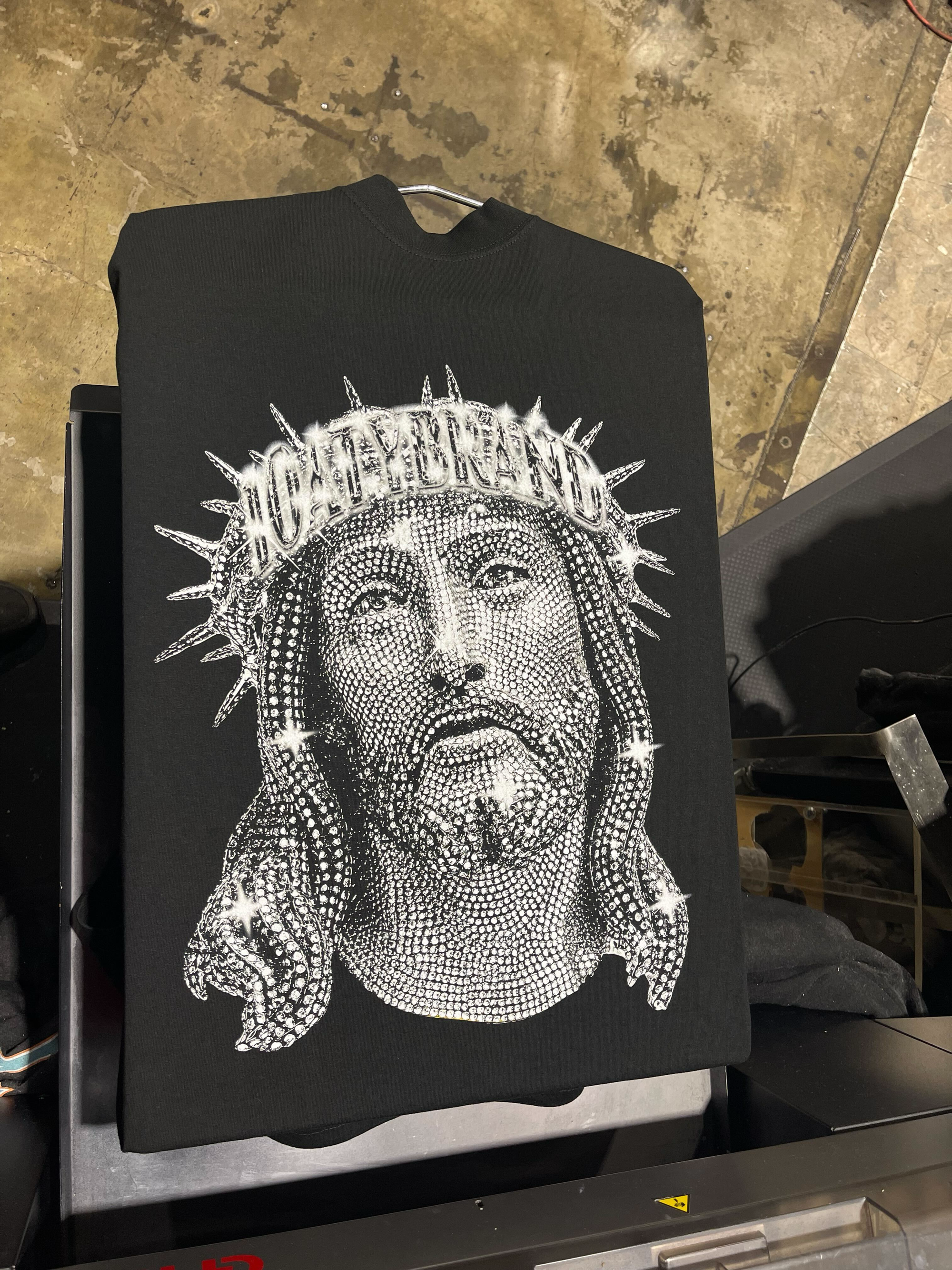 10LORD white- La Apparel oversized Shoulder Drop -  T-shirt